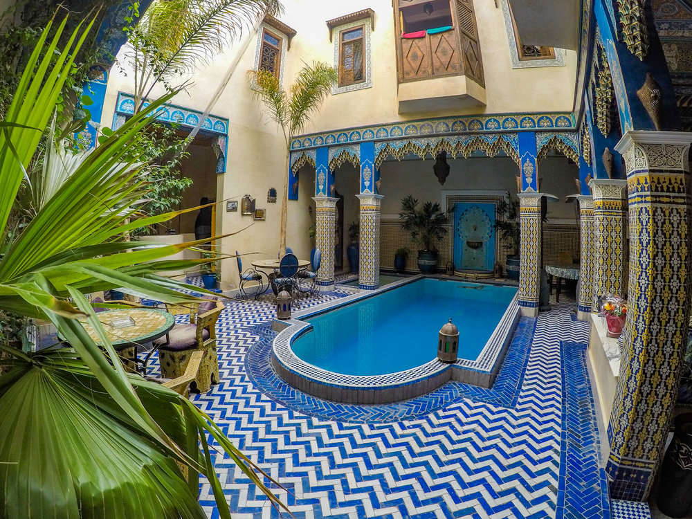  Riad Puchka - This is an incredible place that we stayed at while visiting the the city of Marrakesh.  It’s a traditional Moroccan style ‘Riad’ with multiple floors and a courtyard.  Elaborate detail from top to bottom. 