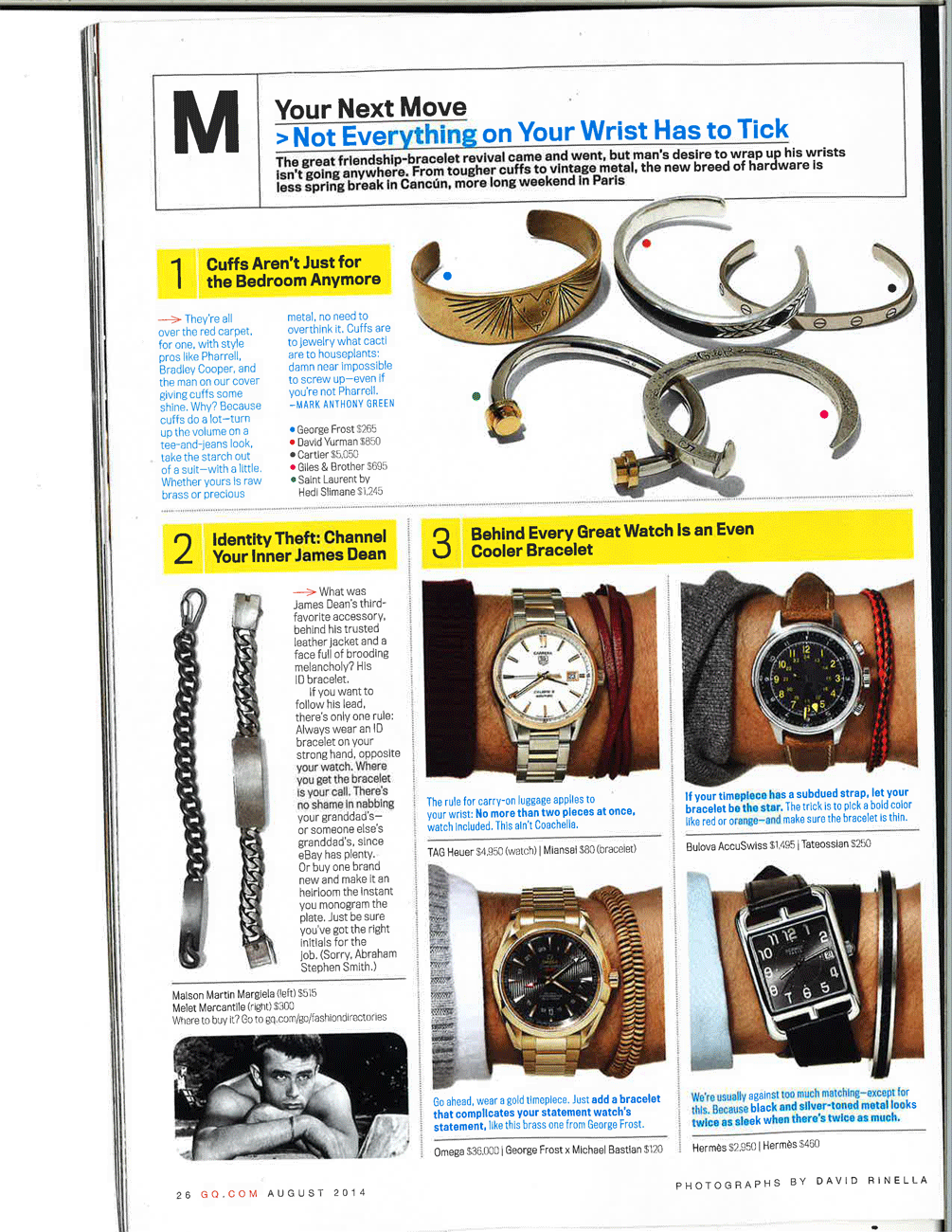 GQ says that men's bracelets are here to stay! 