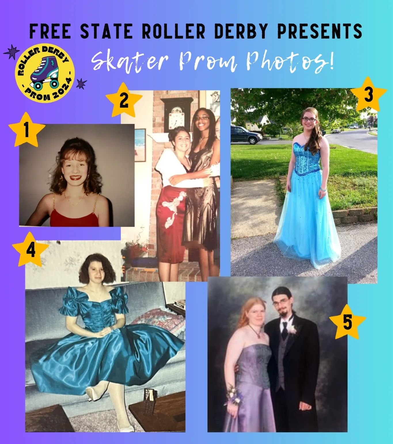 Some of our skaters shared their AMAZING prom photos!
Can you figure out who is who?

Join us this Saturday (in YOUR fancy dress) and make sure to download our bout program for the answers ✨

🎟️ Ticket link in bio - presale ends Fri 11:30 p.m.