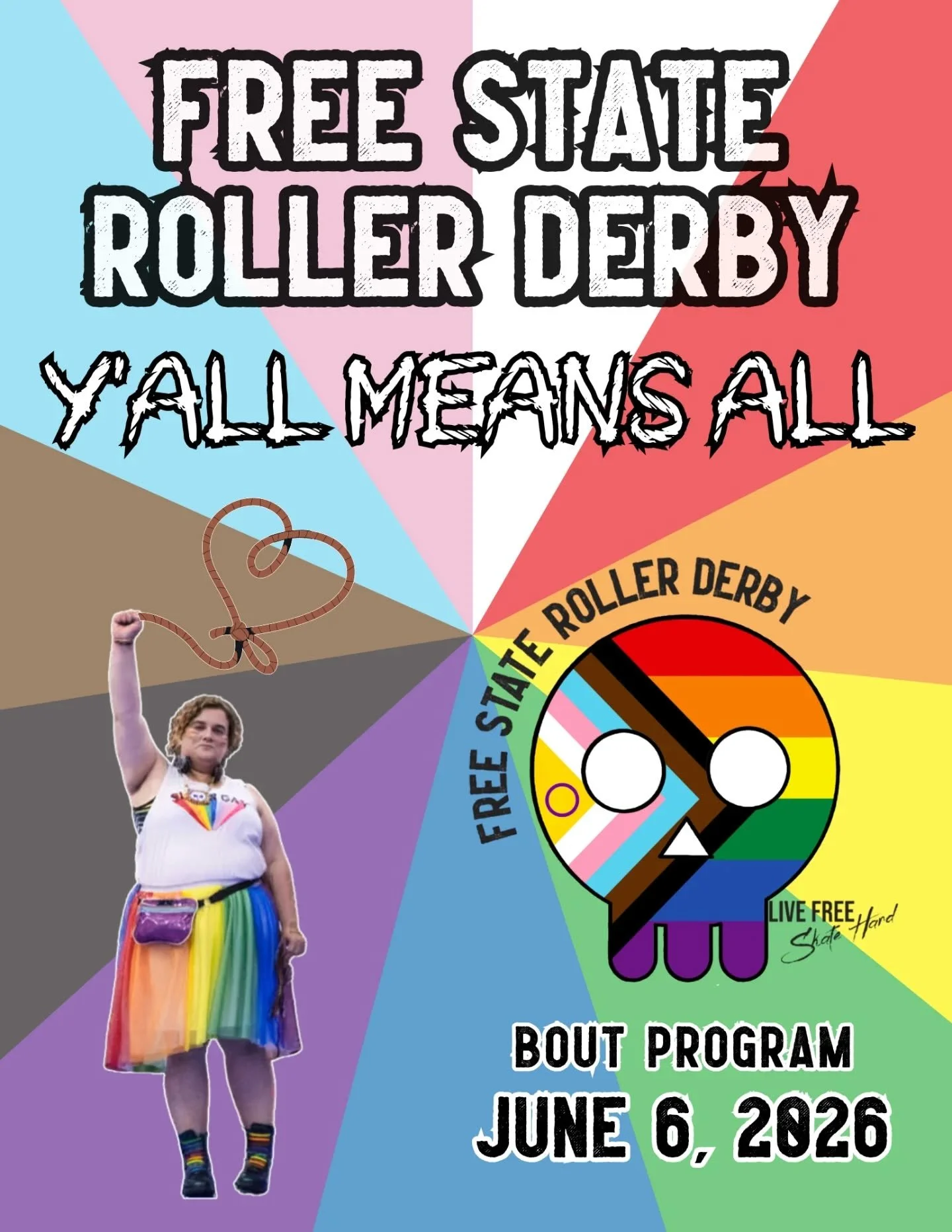 Tomorrow is BOUT DAY 🛼🛼

We're rounding up our friends from @hellionsoftroy and @phillyrollerderby for a rootin'-tootin' rainbow time 🤠

Check out our bout program for schedule, rosters, and Derby 101 ℹ️

Livestream at twitch.tv/freestaterollerder