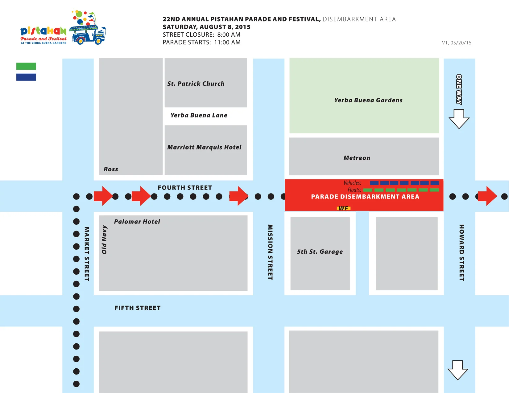 Pistahan Parade disembarkment area at Howard and 4th Streets. Click image to embiggen.