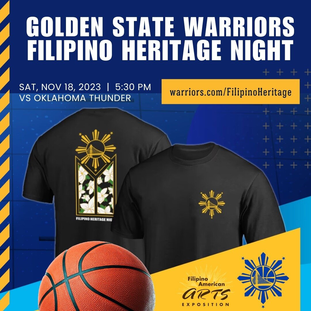 GS WARRIORS FILIPINO HERITAGE NIGHT

�SAT, NOV 18
3:30 PM &ndash; Pregame Tailgate
4:30 PM &ndash; Doors Open
5:30 PM &ndash; Tip-Off
Chase Center
1 Warriors Way, San Francisco

Gather your family and friends and join us for GS Warriors Filipino Heri