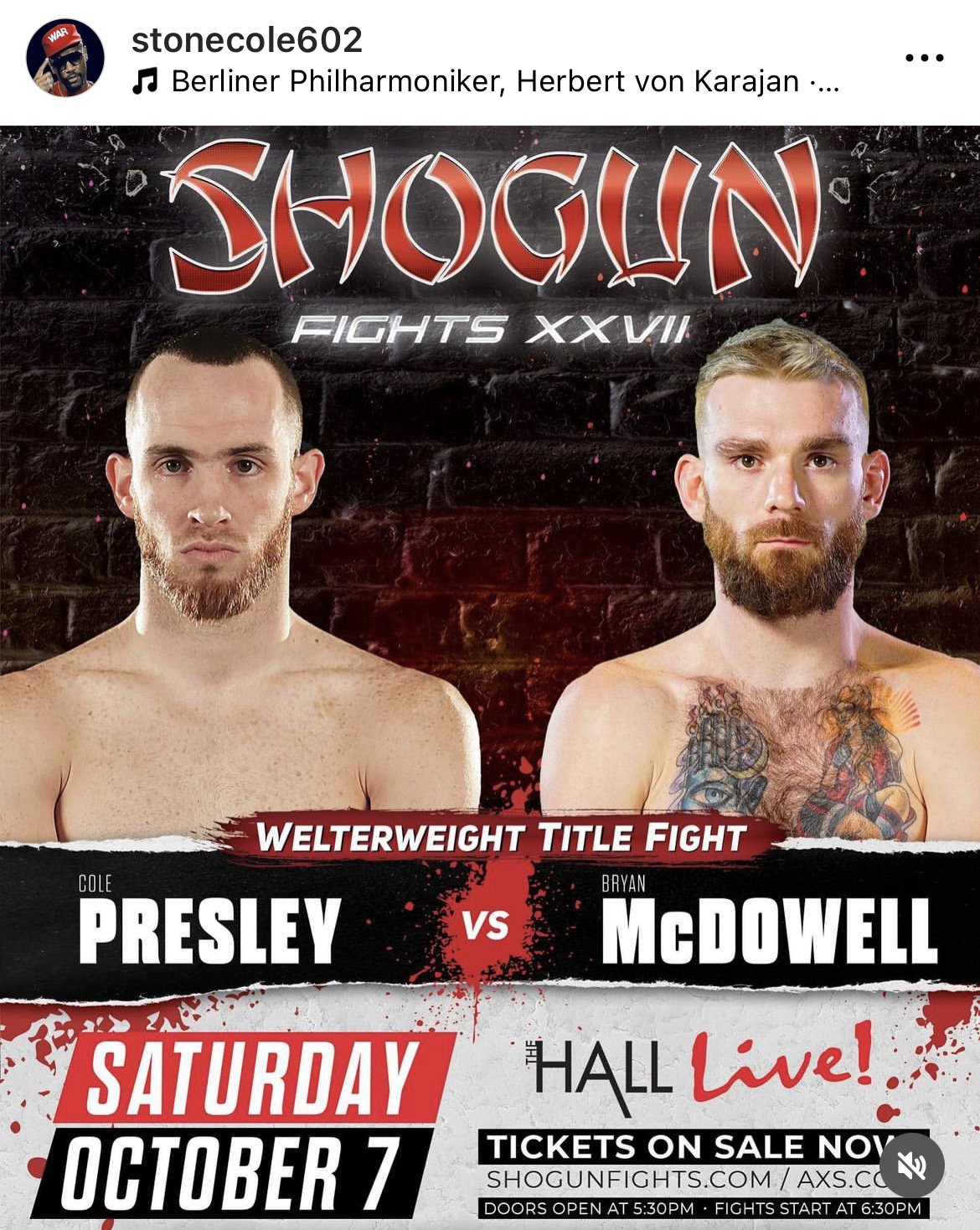 Cole Presley Pro Title Fight @ Shogun Fights