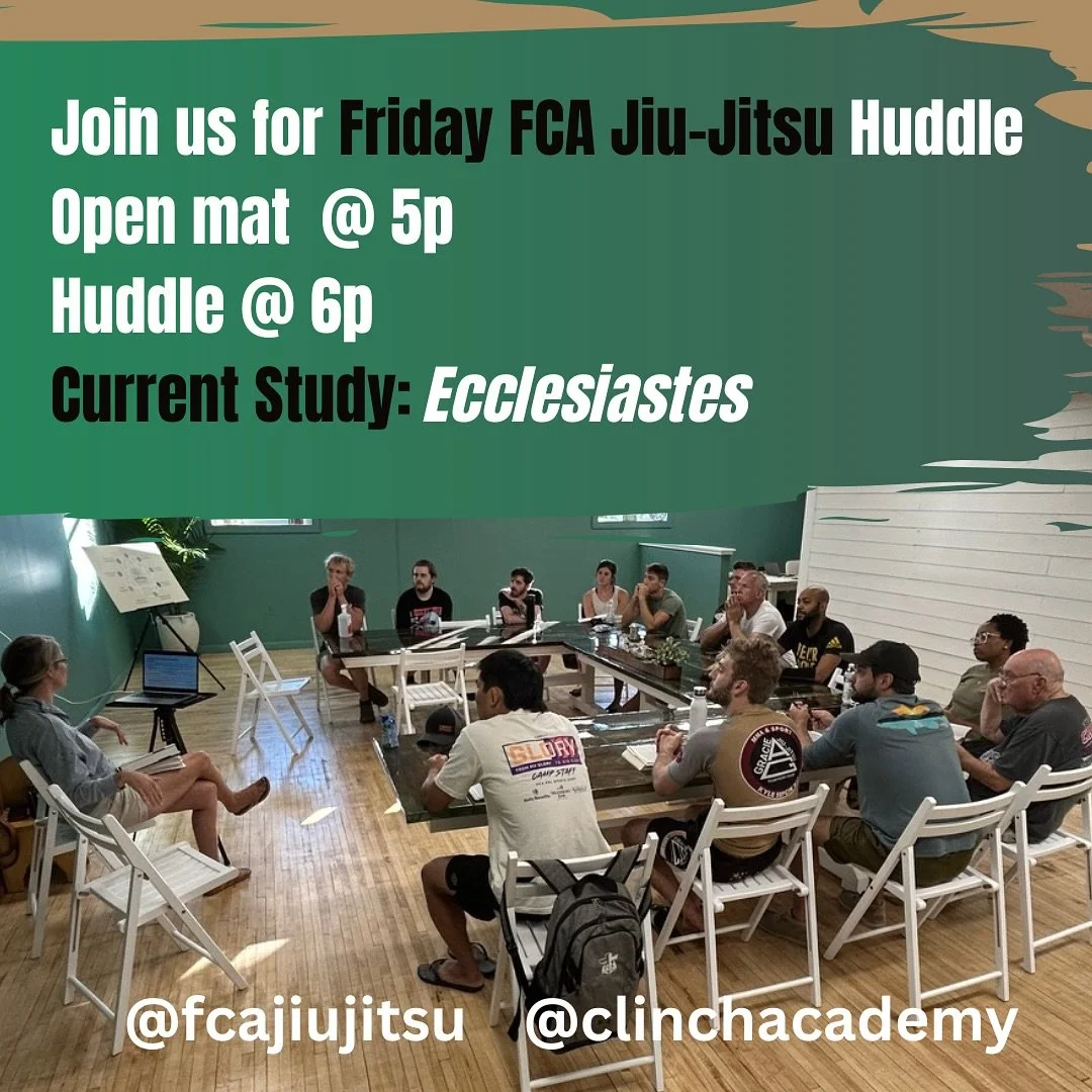 Join us for open mat and Ecclesiastes chapter 2! @fcajiujitsu @clinchacademy 

#bjj #jesus #jiujitsu #faith #fellowship #frederickmd