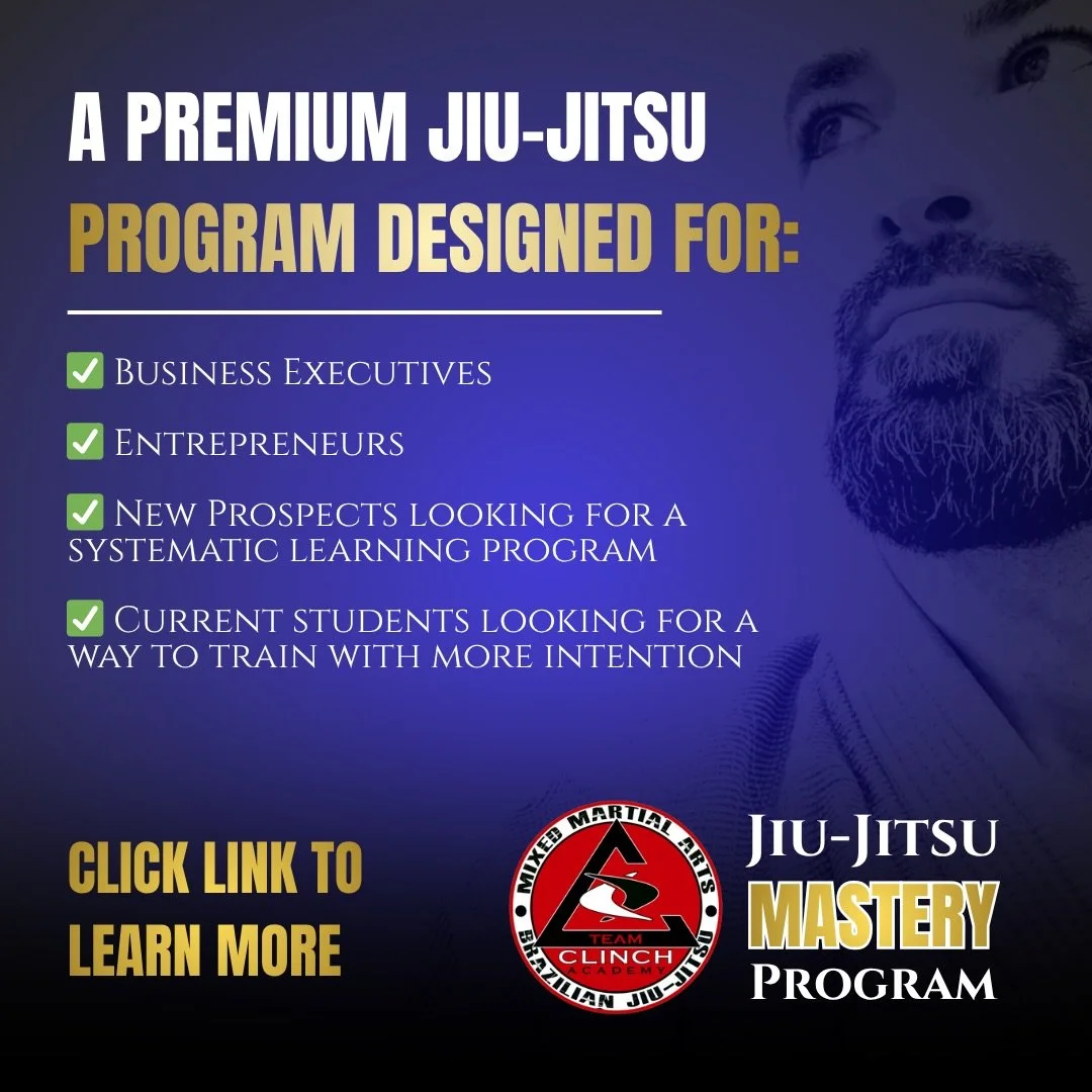 If your curious, you can set up a free class. Use the link in bio or click here https://www.clinchacademy.com/bjj-mastery-program

#bjj #jiujitsu #executive #entrepreneur #premiumclass