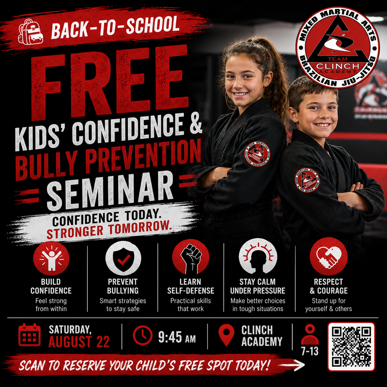 Kid’s Confidence &amp; Bully Prevention Seminar