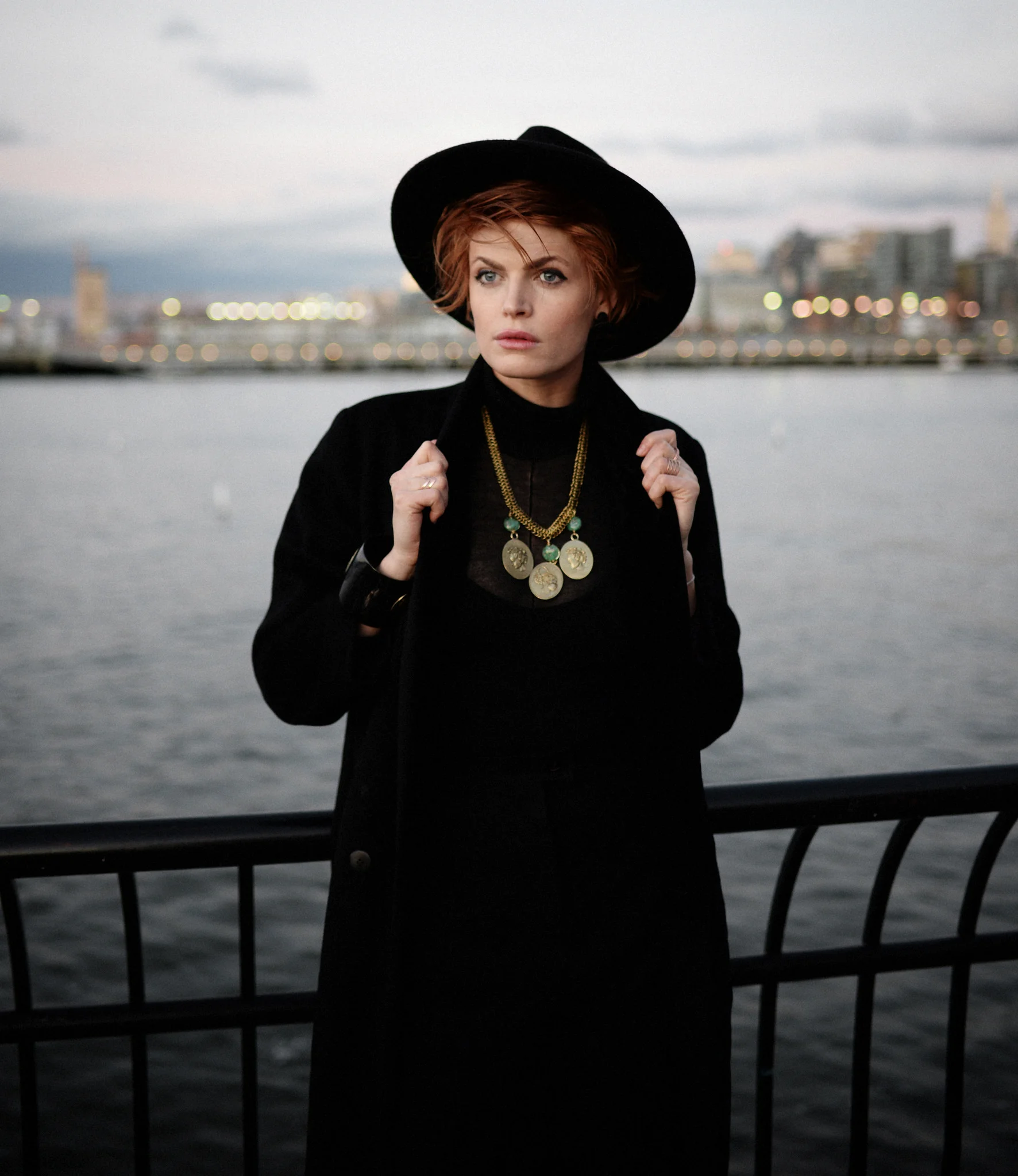 Christina wearing Cameo Cuff & Necklace with Nuba Earrings. Photo by Eftihia Stefanidi, New York