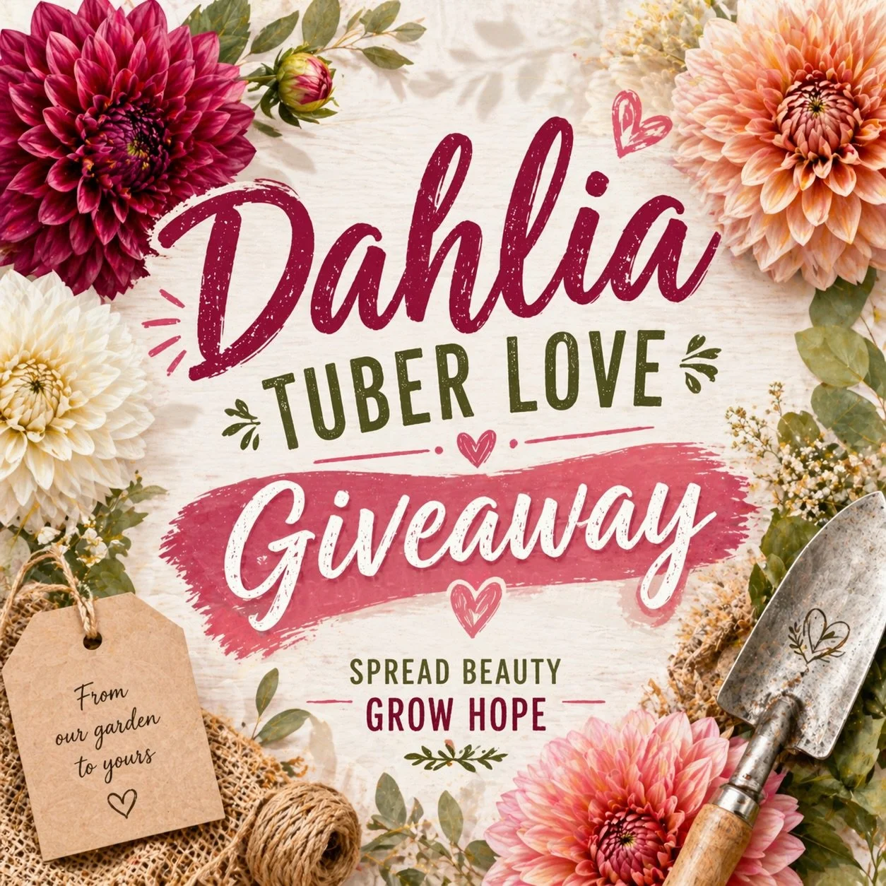 ENTER TO WIN! DETAILS BELOW ⤵️

We&rsquo;re turning tubers into something bigger than flowers 🌸

We&rsquo;re gifting Grow Packs of 25 mixed dahlia tubers to individuals, small growers, or community gardens that could truly use them&mdash;whether you