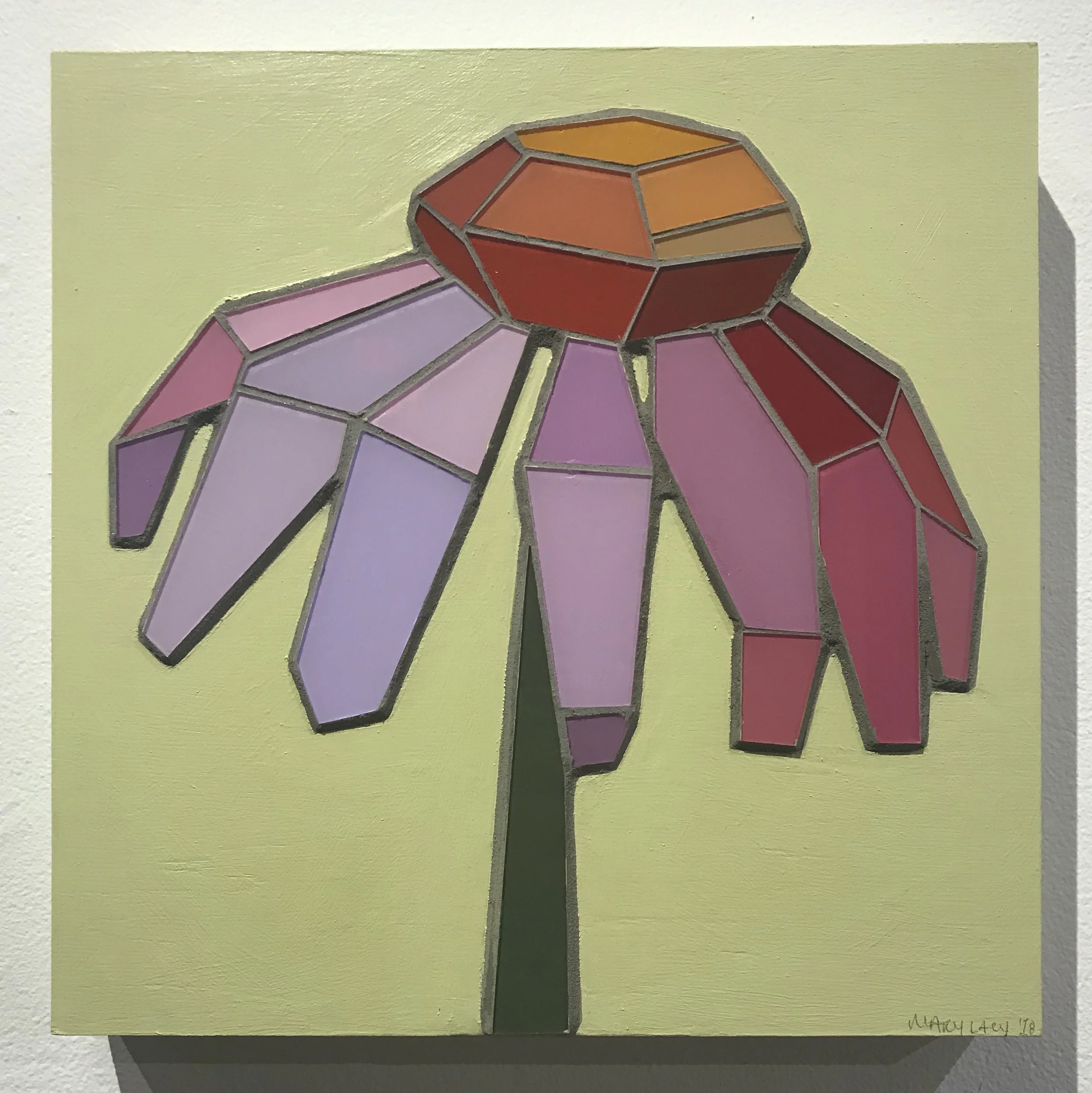 Coneflower - 12"x12" glass mosaic - SOLD