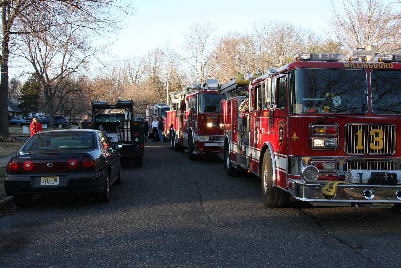 Fire trucks lined the street and gave the Marandola's a grand arrival