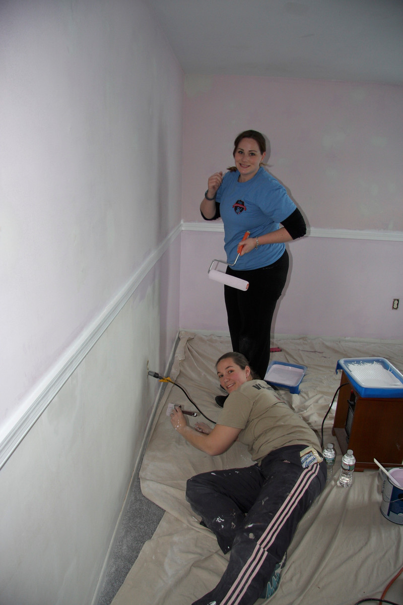  Annmarie and Sandy working hard on painting the room! 