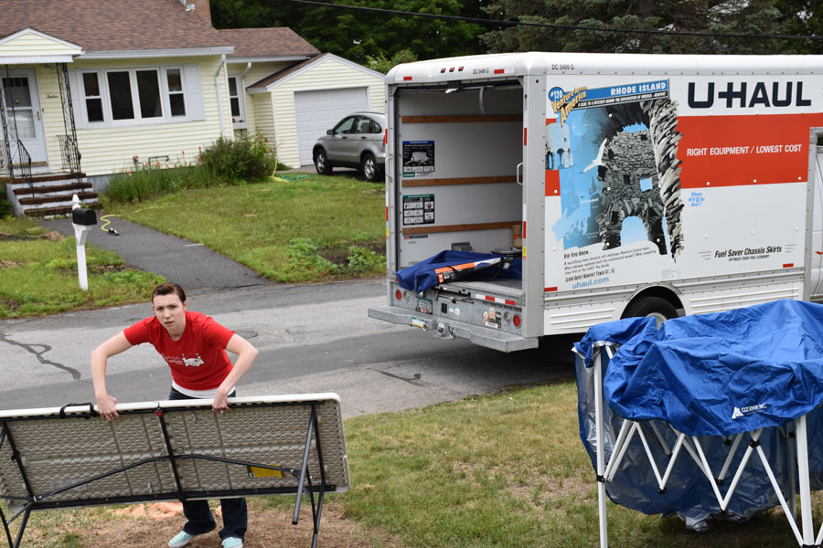 Step 1! Set up tents and tables!