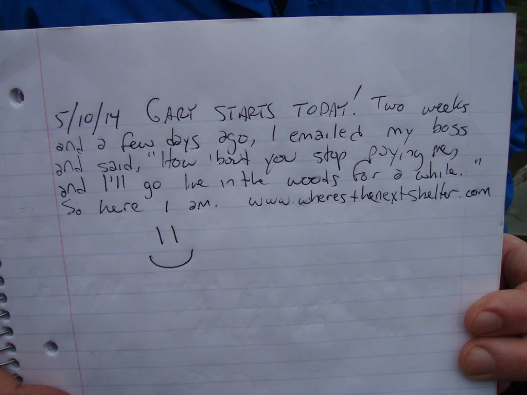 Gary's first log book entry
