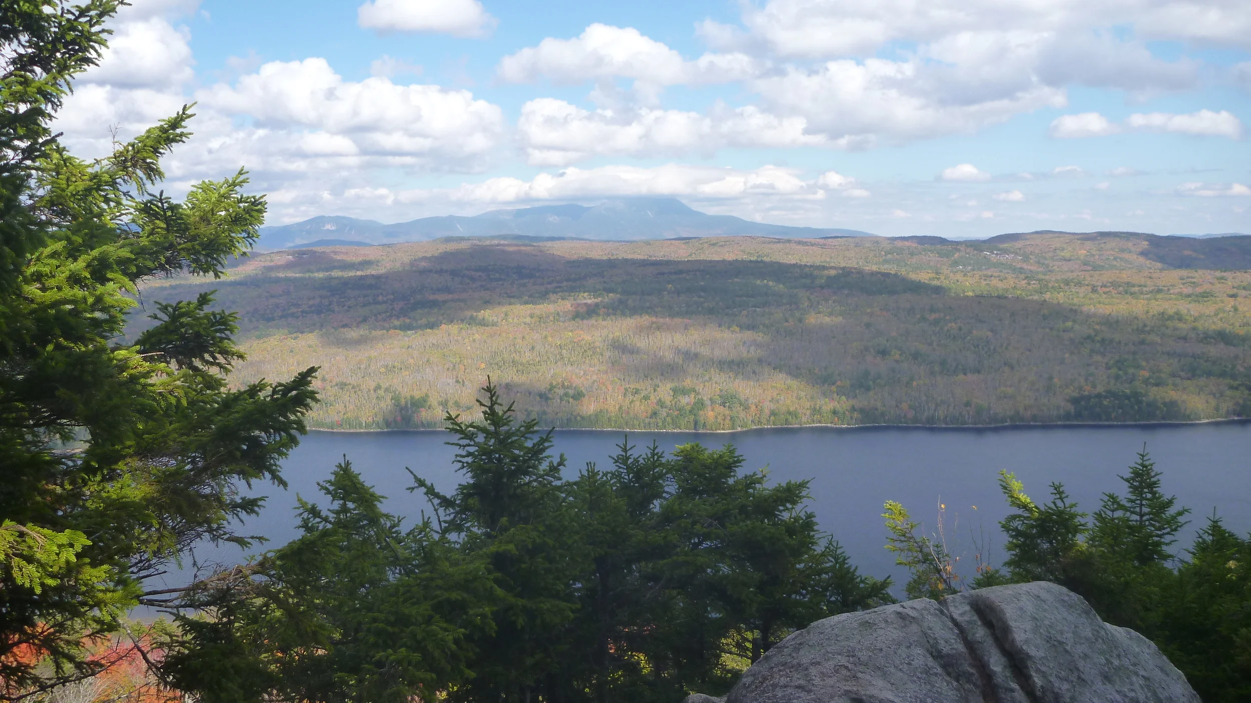 First glimpse of Mount Katahdin