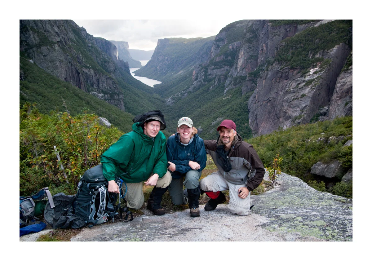 Gary, Katie and Mark at the top of the waterfall. The day's hike started where the water meets land.
