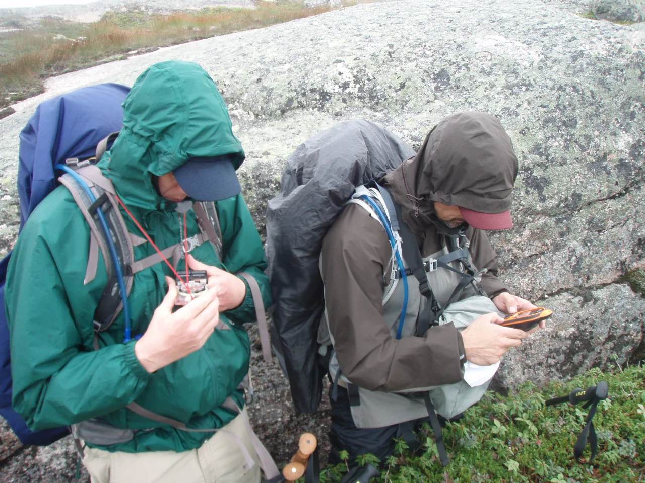 Gary and Mark navigating in fog