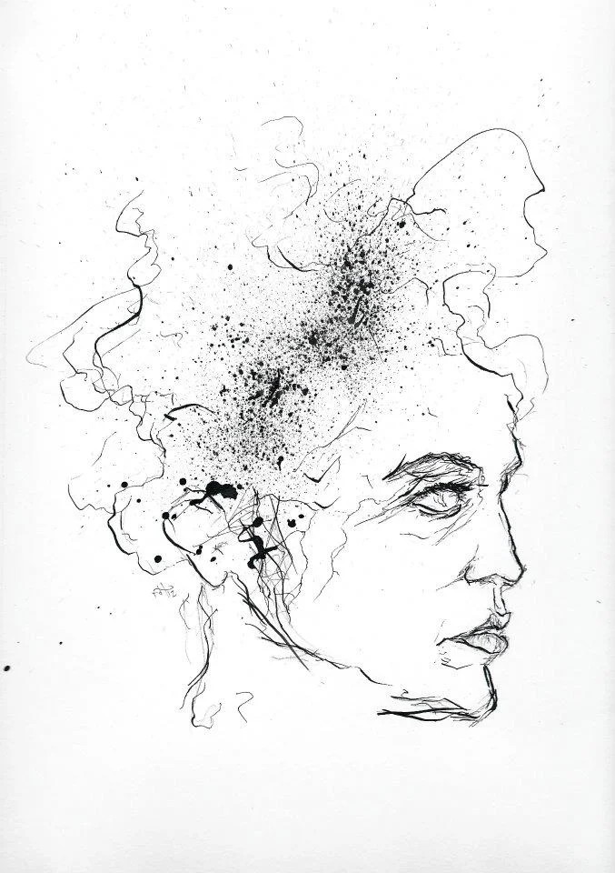 glass, marble, and smoke