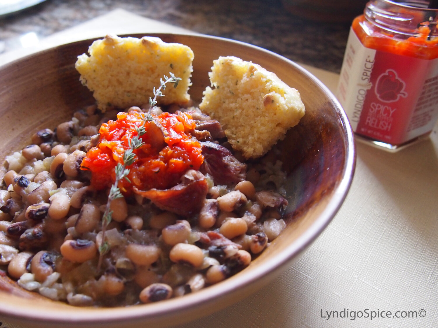 New Year Hoppin' John with Spicy Red Pepper Relish