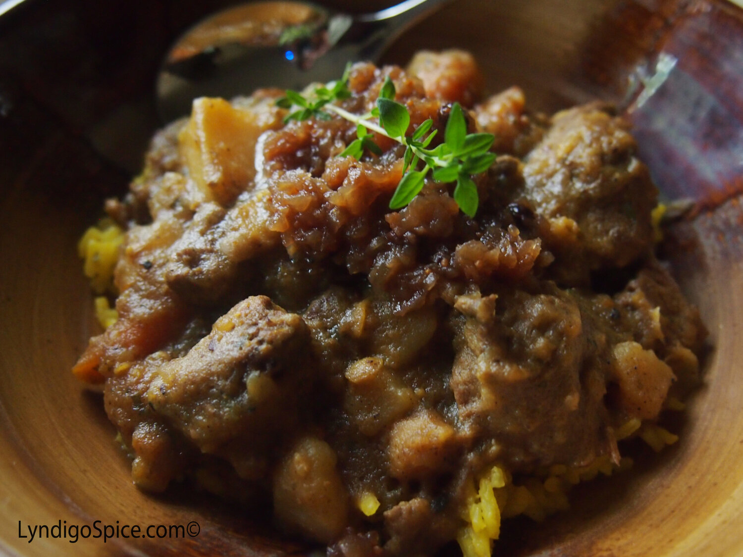 Curried Lamb Stew with Fennel &amp; Fig Chutney