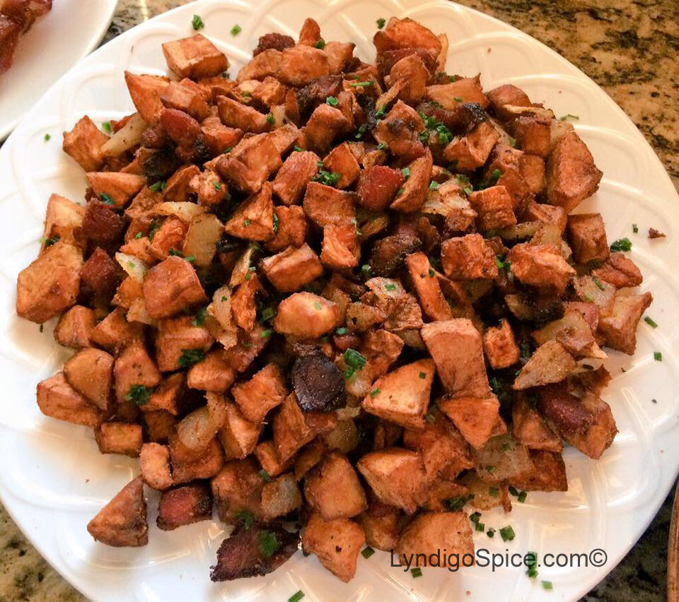 Sweet potato and Yam Hash with onions &amp; Original Spice Rub