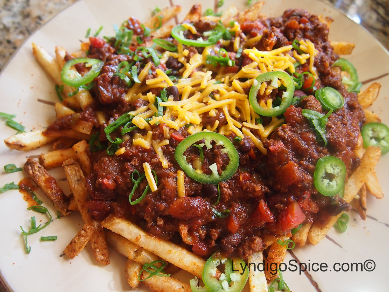 *Spiced Up Chile Fries with Smokey Peach &amp; Cherry Chutney