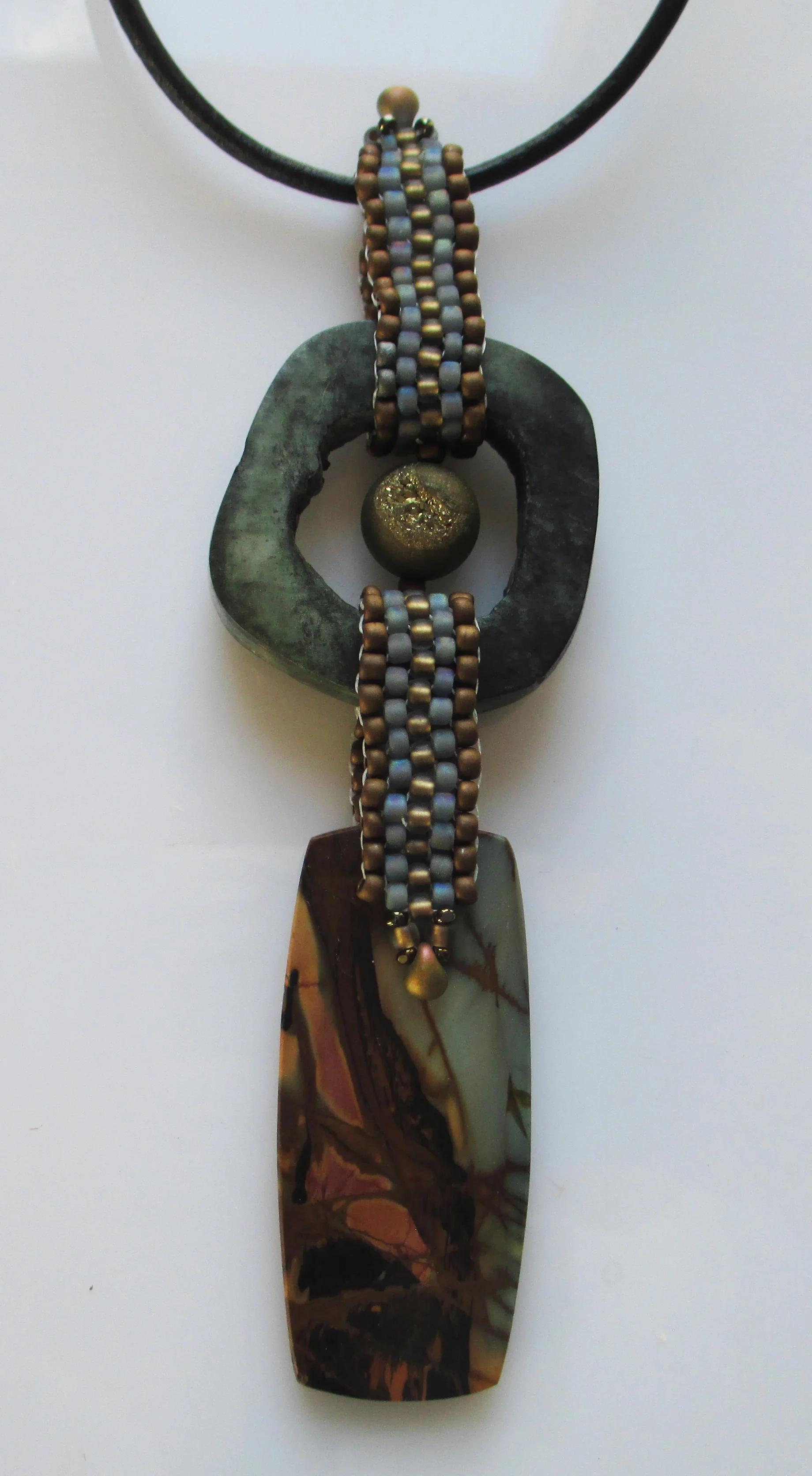 Stone and Druzy Pendant