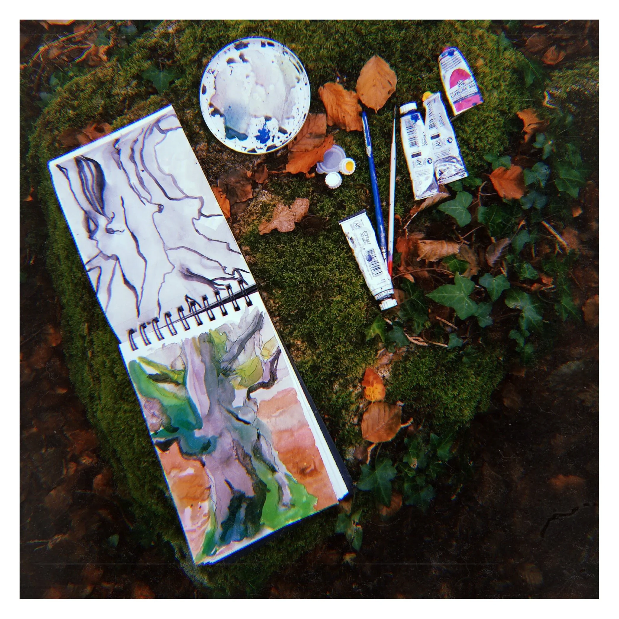  Plein air sketching in during Watershed Artist residency in Galway, Ireland 