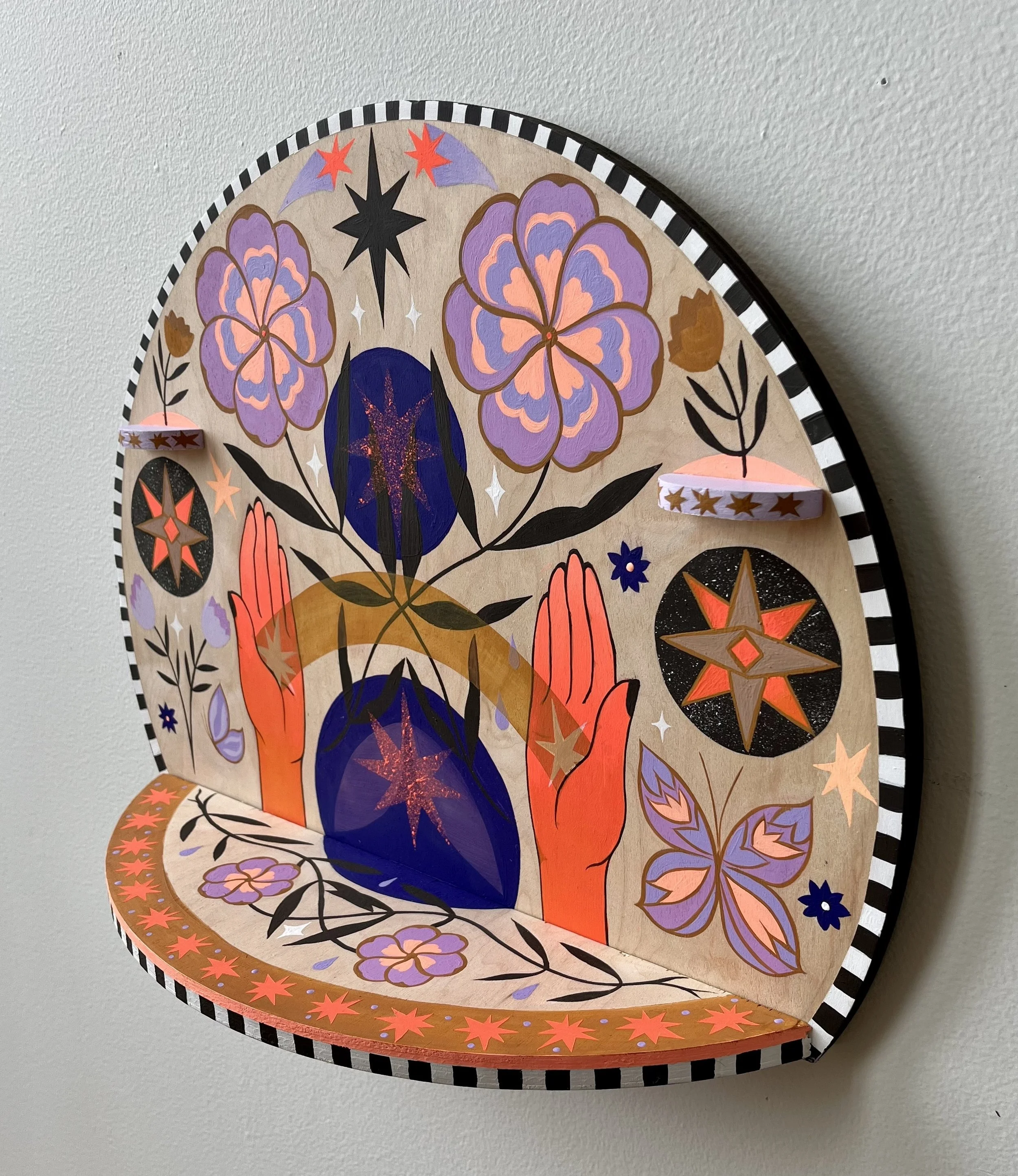 Altar of Connection, 16x12x4.5”, Acrylic on Wood, 2025, $1200.jpeg