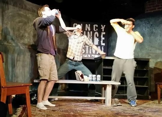 Patrick (middle) as Justin in Unity Productions' "The Funeral."
