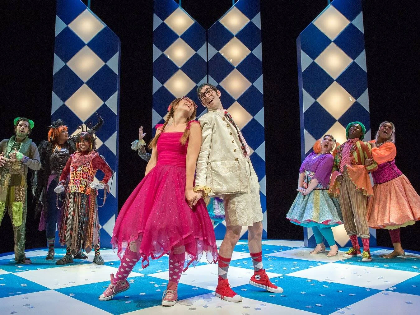 Brooke Steele (Cinderella), Patrick E. Phillips (Prince Frederick) and the company of "Cinderella: After Ever After."