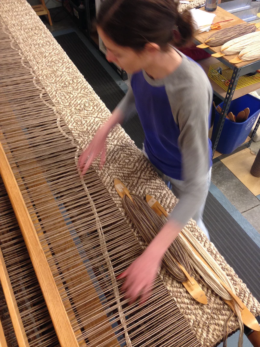Meg weaving.