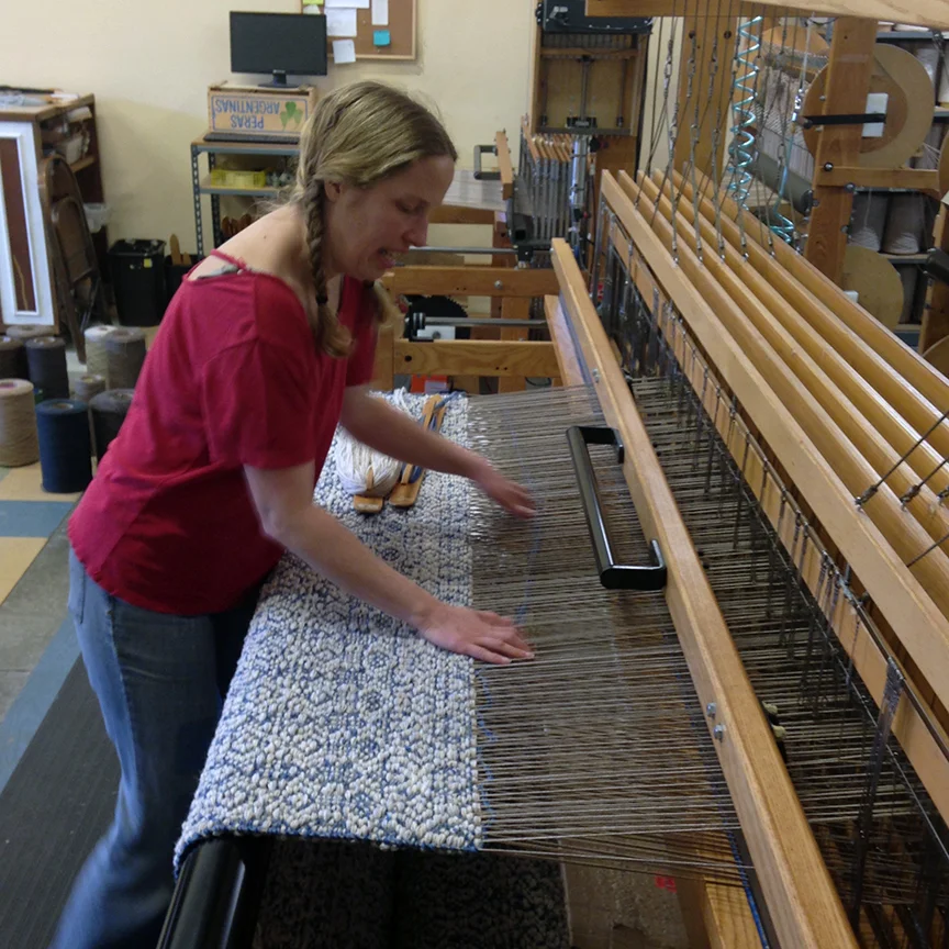 Aurora weaving at True North Texiles