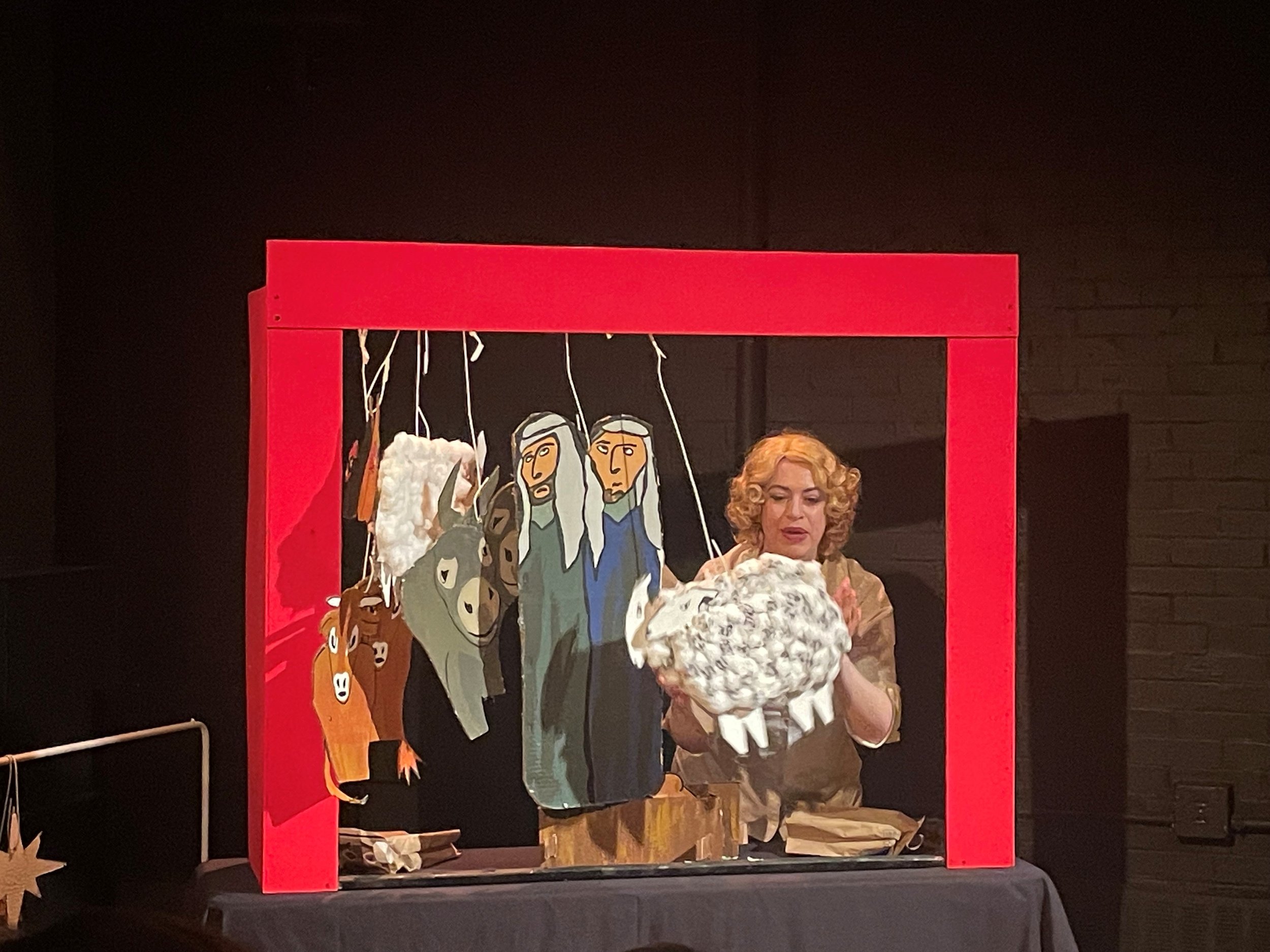 Nativity Puppets for Hellish Delights, Puppeteer Amanda LaPergola-Bernhard