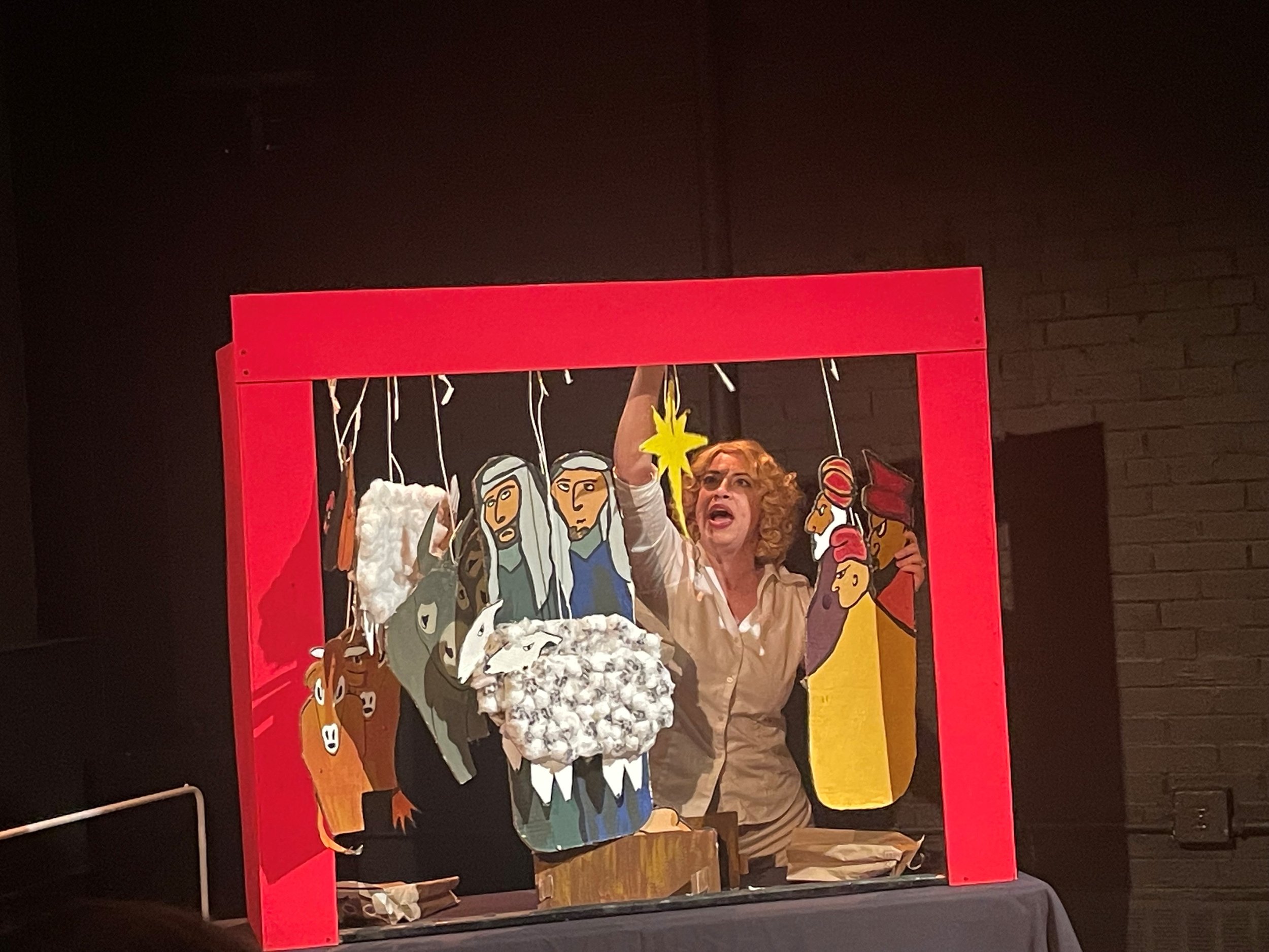 Nativity Puppets for Hellish Delights, Puppeteer Amanda LaPergola-Bernhard