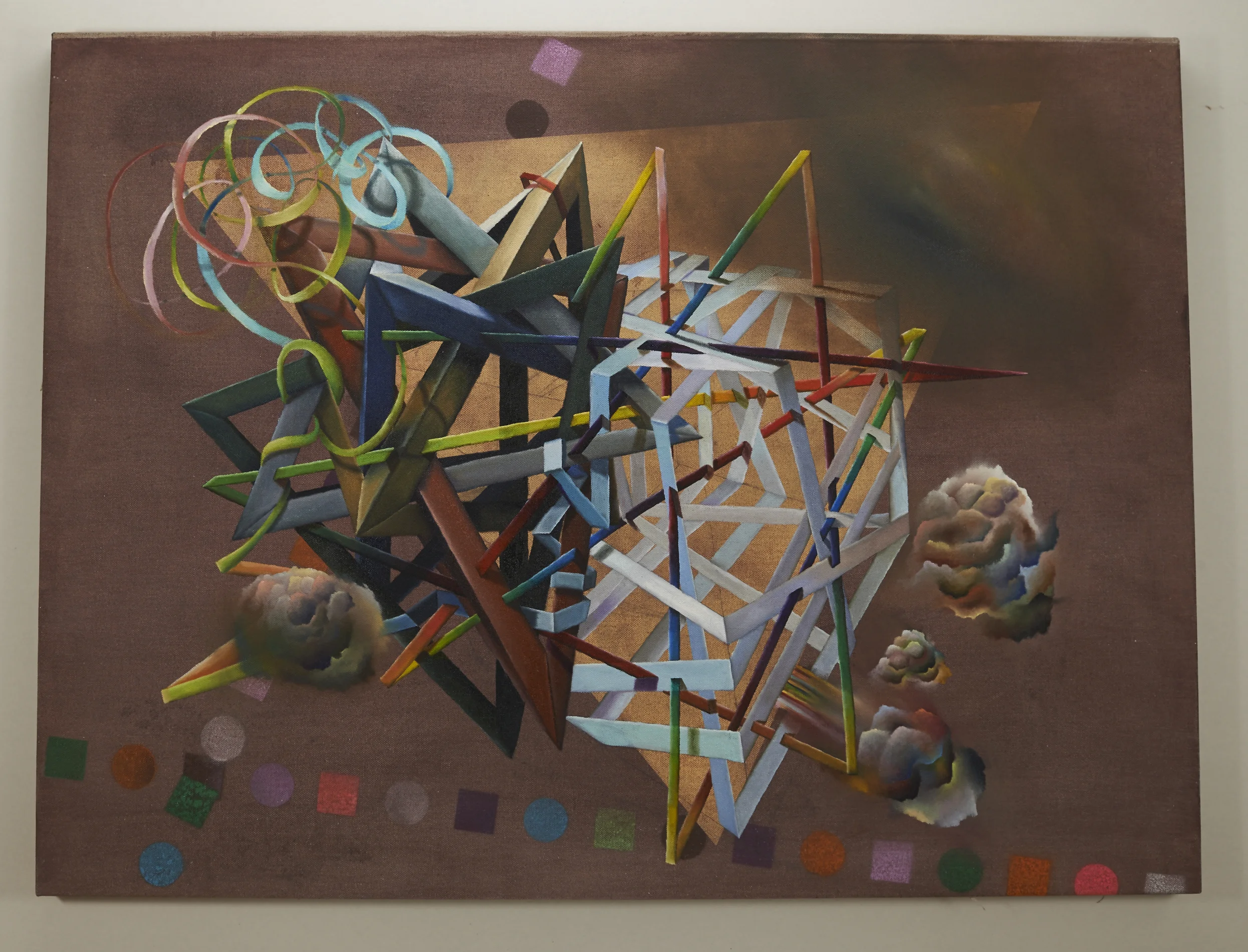 "Abelone" - 3 ft .by 4 ft. Spray paint, oil paint on linen.