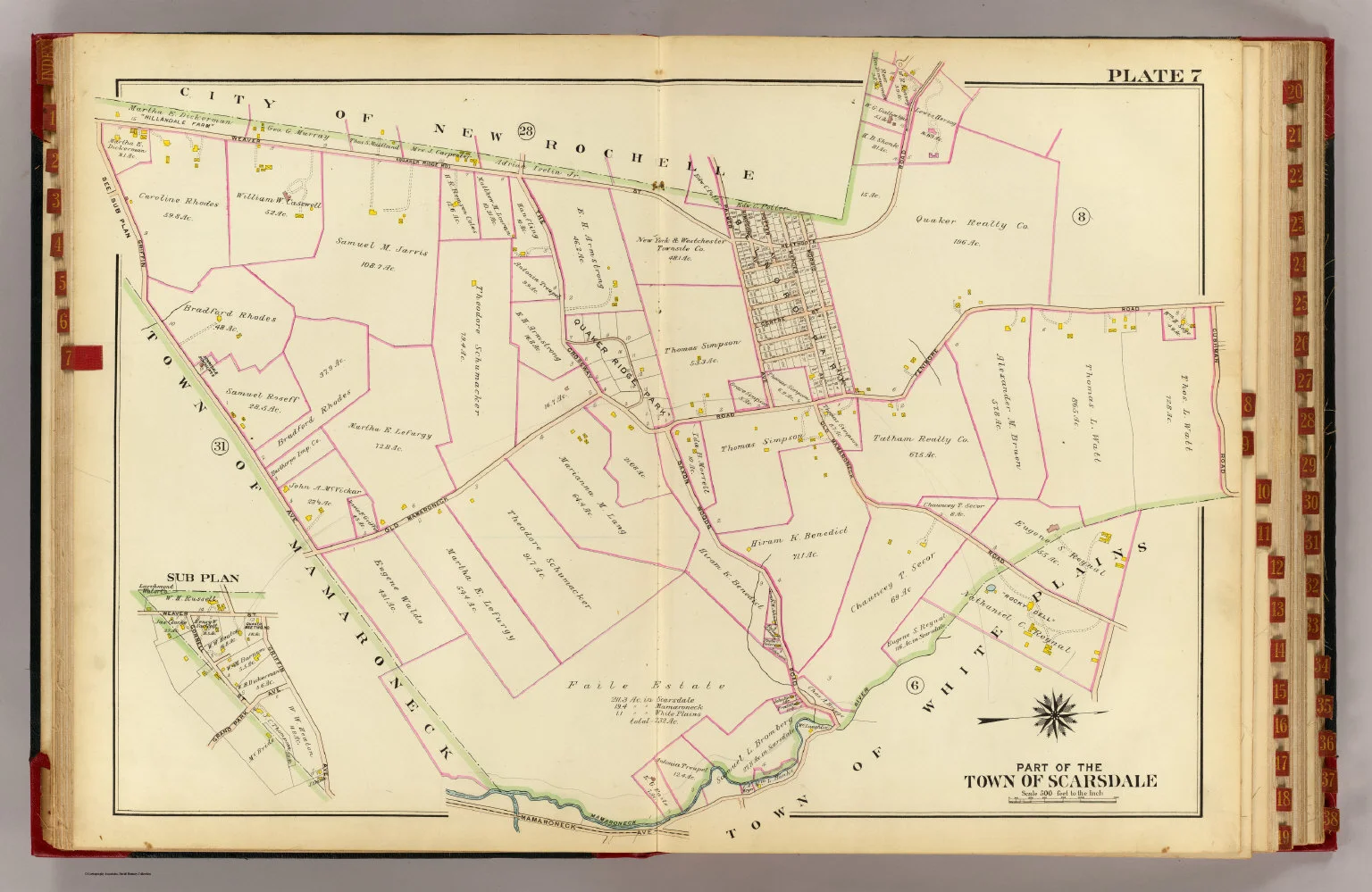 Part of the town of Scarsdale, 1910. See the Rumsey site for other sections.