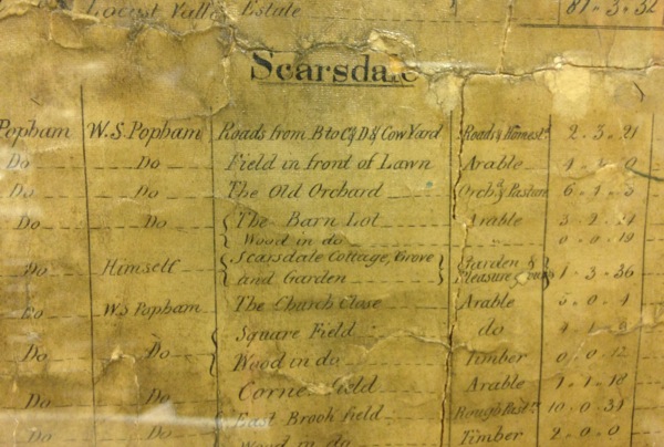 The 1851 map includes a numbered index listing the property owners, acreage and how the land was being used.