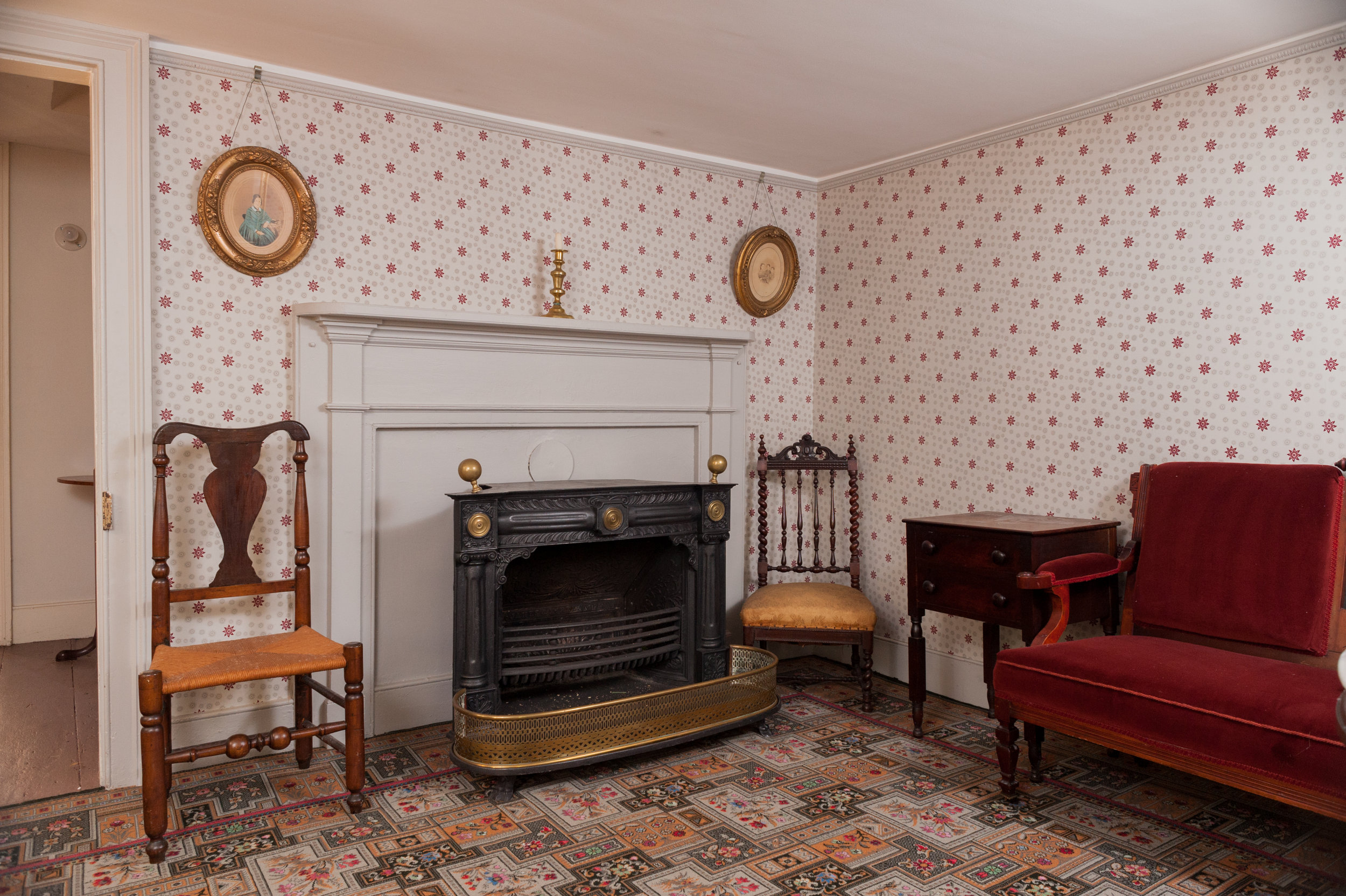 A Franklin stove kept the parlor warm. It is one of several in the house. (Copy)