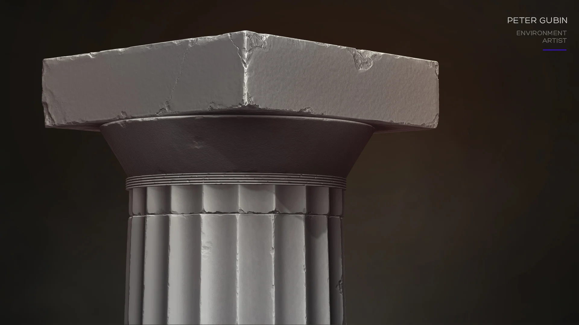 Zbrush study of the doric column of Parthenon, Athenian Acropolis (Greece). Architects - Ictinus and Calicrates (447 - 432 BC).