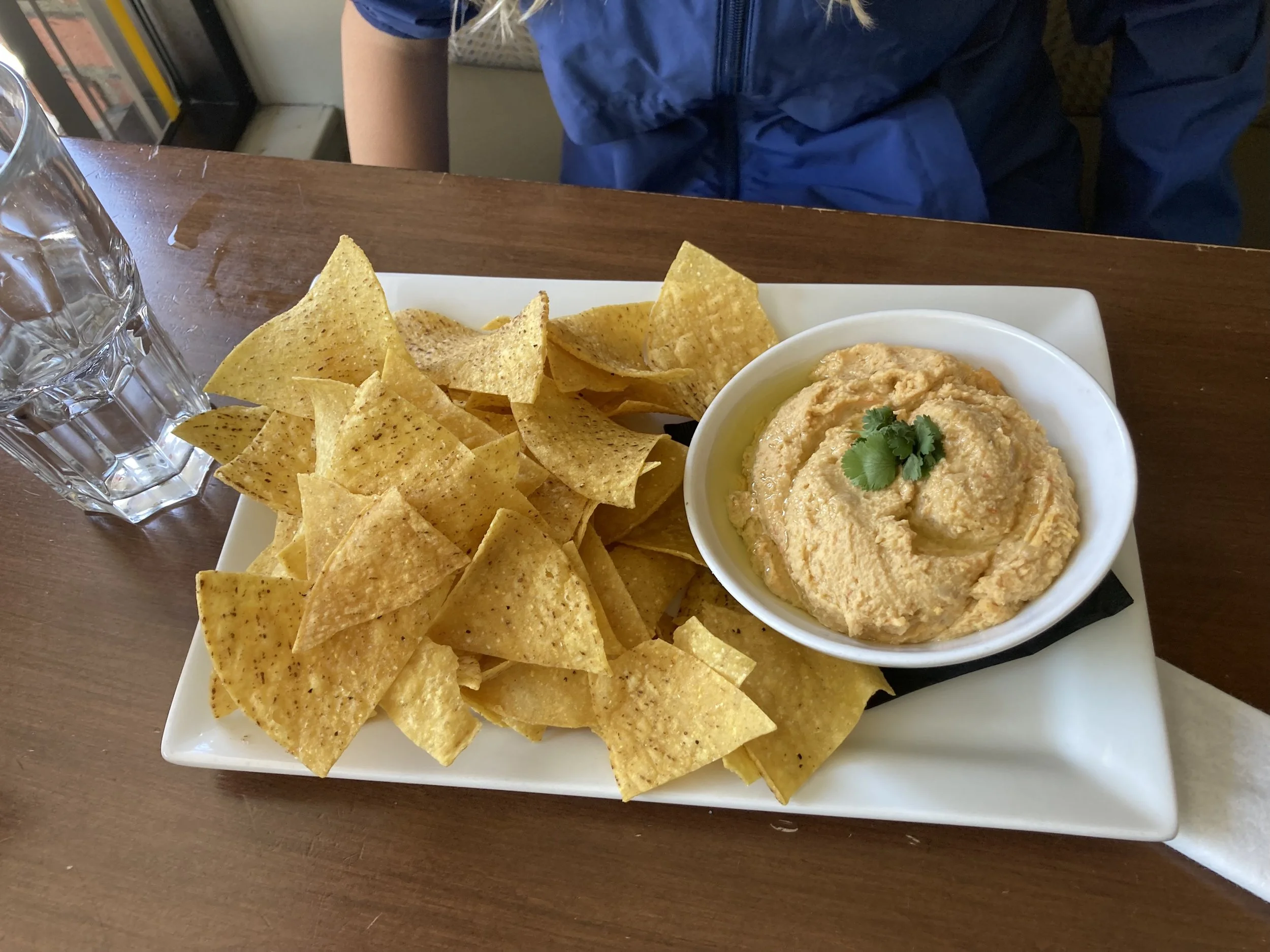  Ailie’s hummus and chips. 