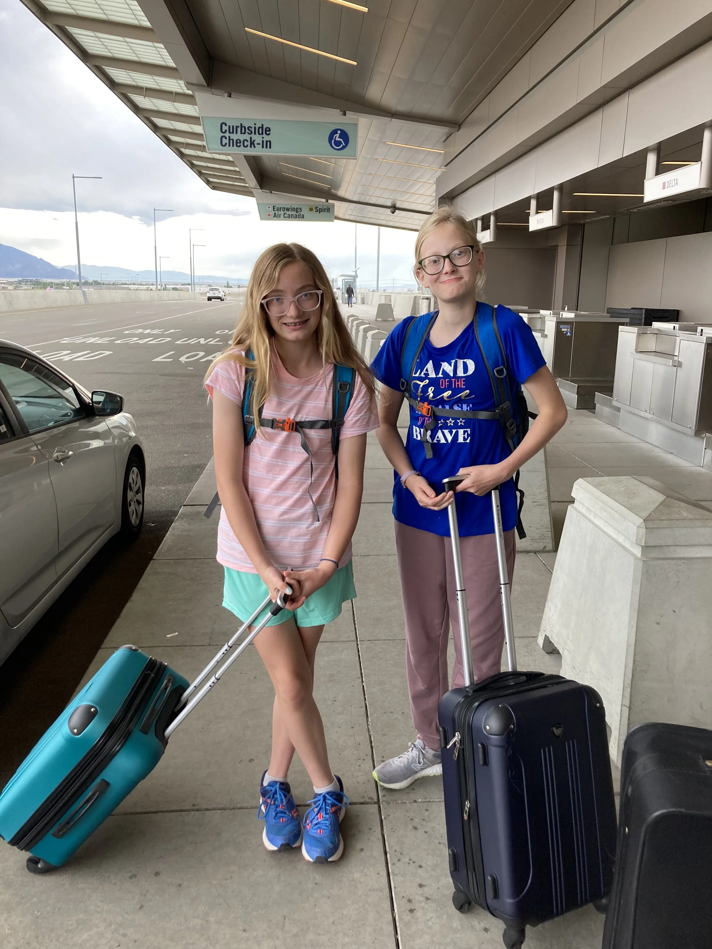  (Above) Getting dropped off at the airport. Cute ladies. At this point, we still hadn’t told them where we were going. 