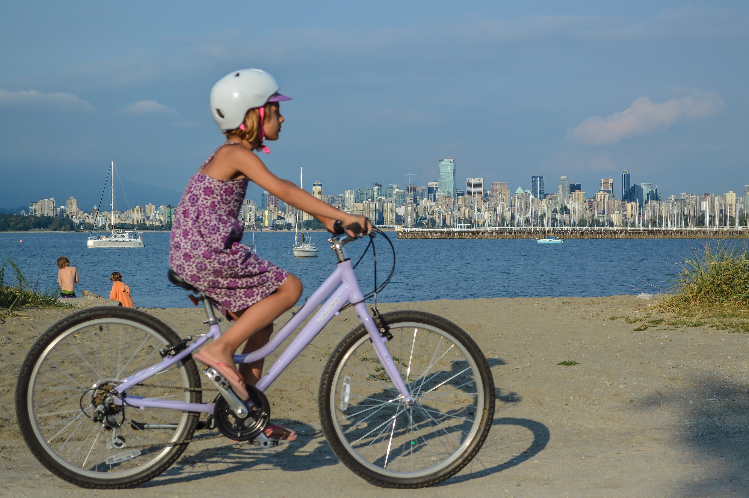 Our daughter showing how simple the freedom of two-wheeled travel is. (Photo by: Chris Bruntlett )