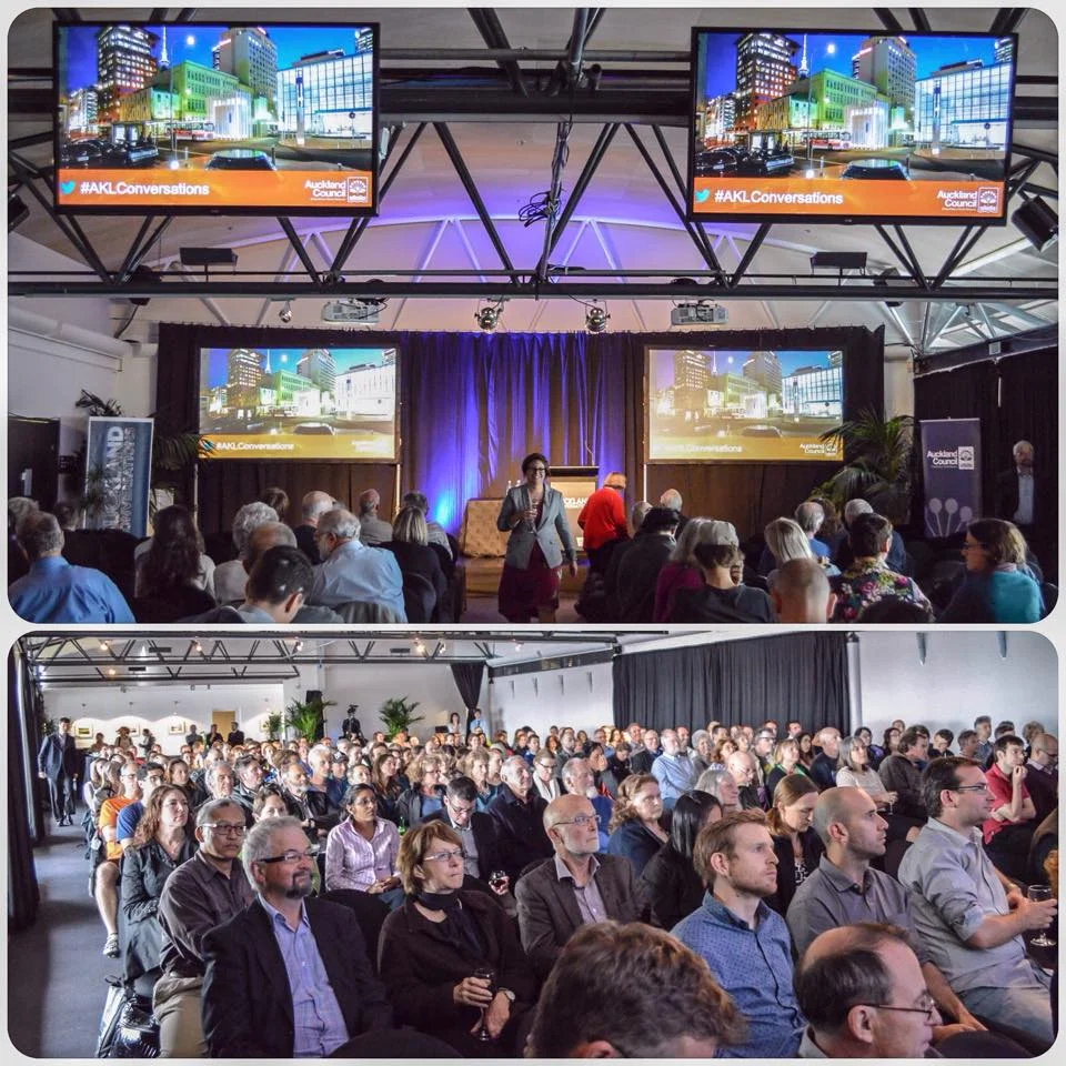 A snapshot of the location and our audience in Auckland. It was standing room only by the time we started!