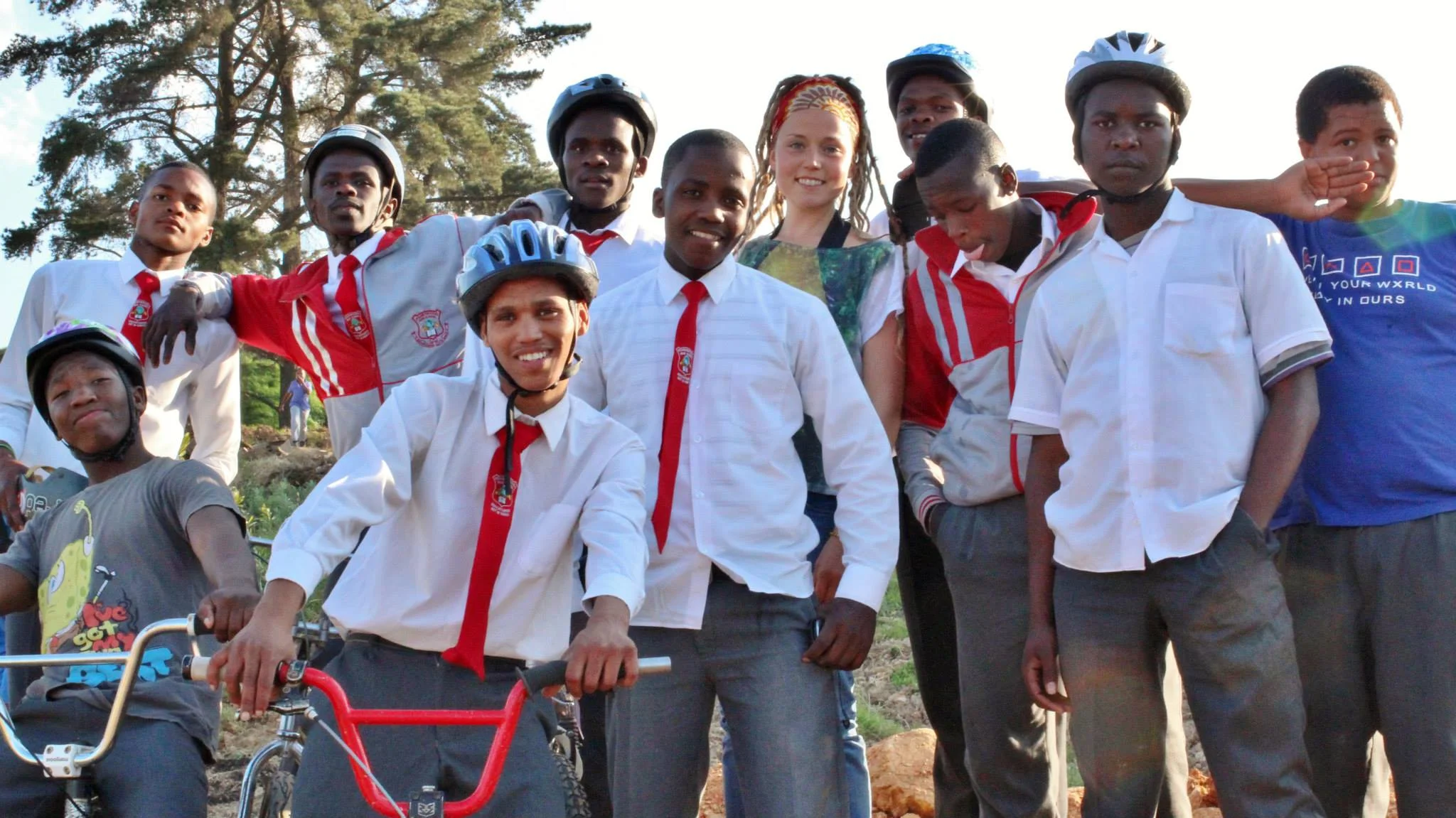 Brenna with some of the youth she's been working with in Fisantekraal. Photo by Carrie Buckmaster