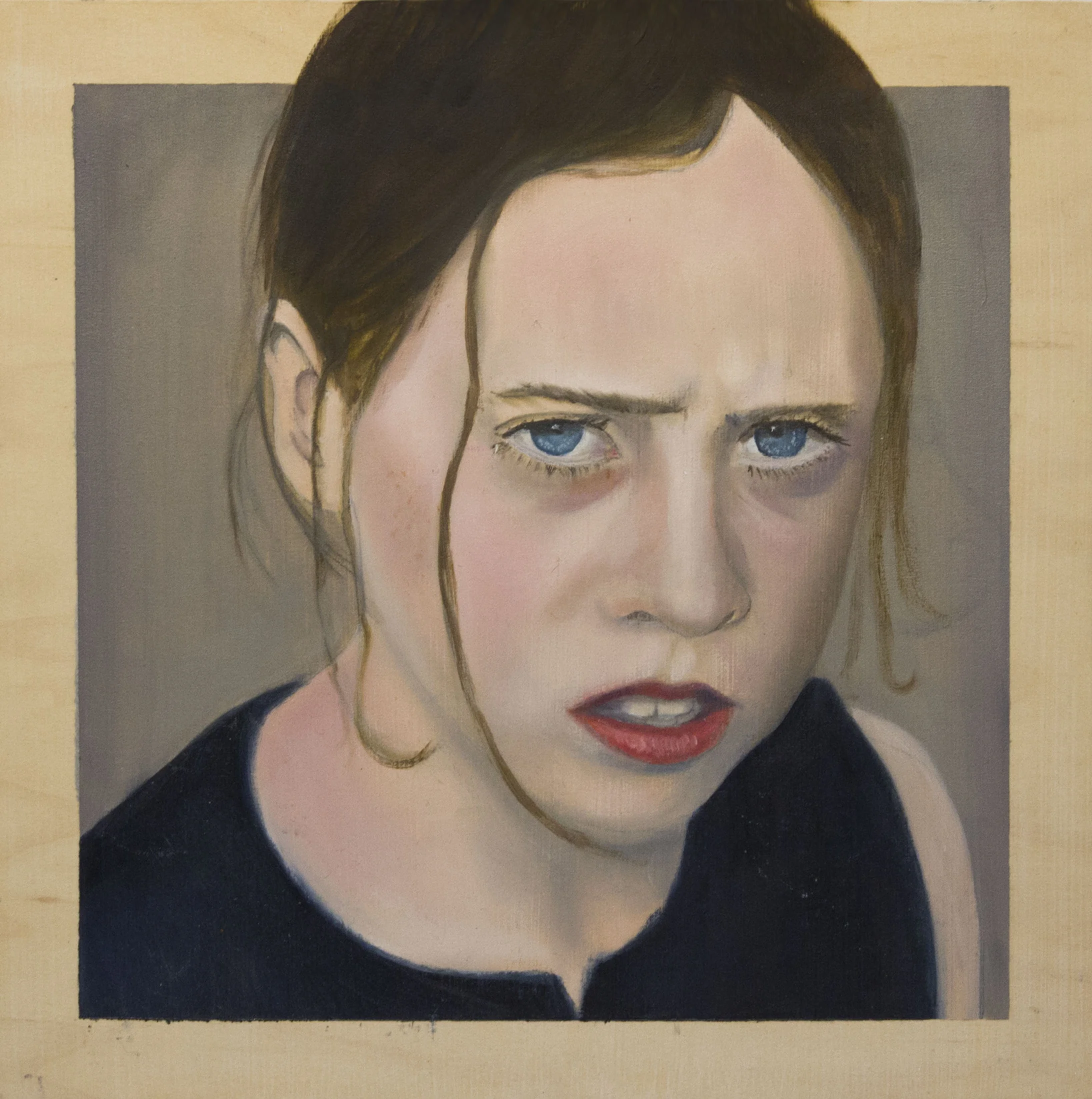 Portrait of Claire, 2014 9.75"x9.75" Oil paint on wood