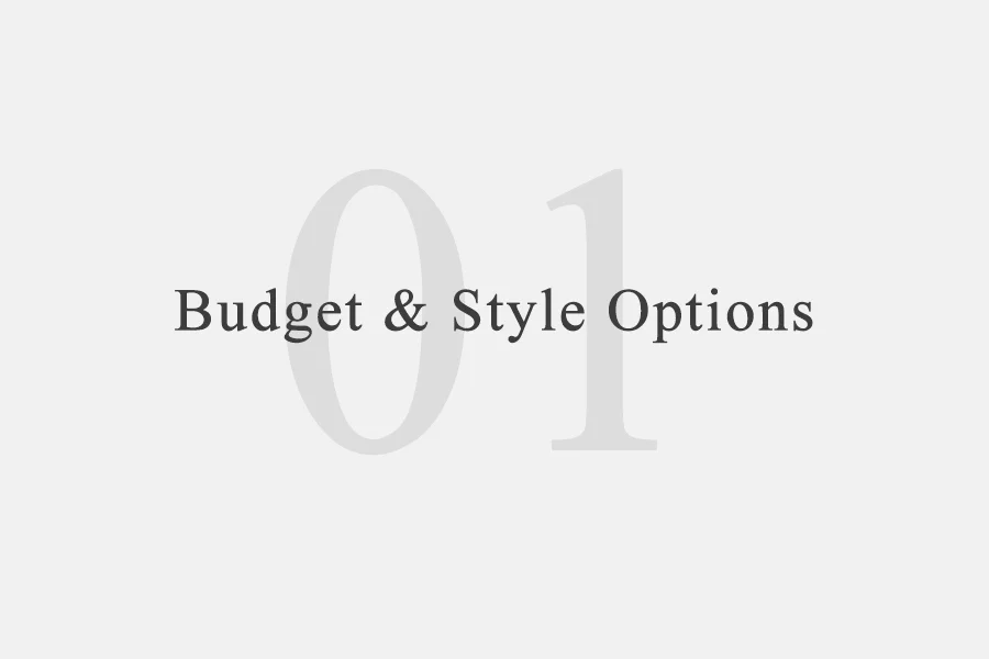 View our Budget & Style options to select what preferences you’d like so we may create a more catered Pricing & Packages Sheet. We help guide couples to spend their money in the right places.