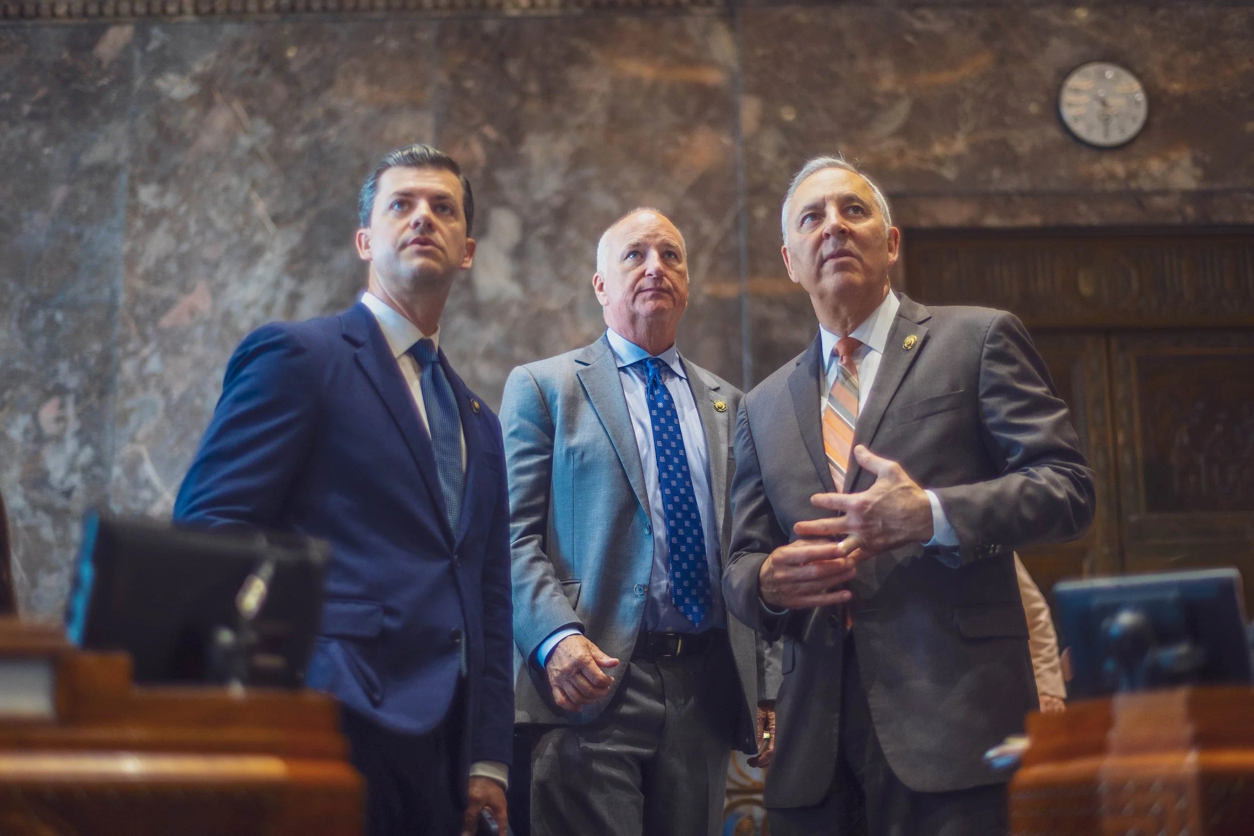 Senators watch the votes come in