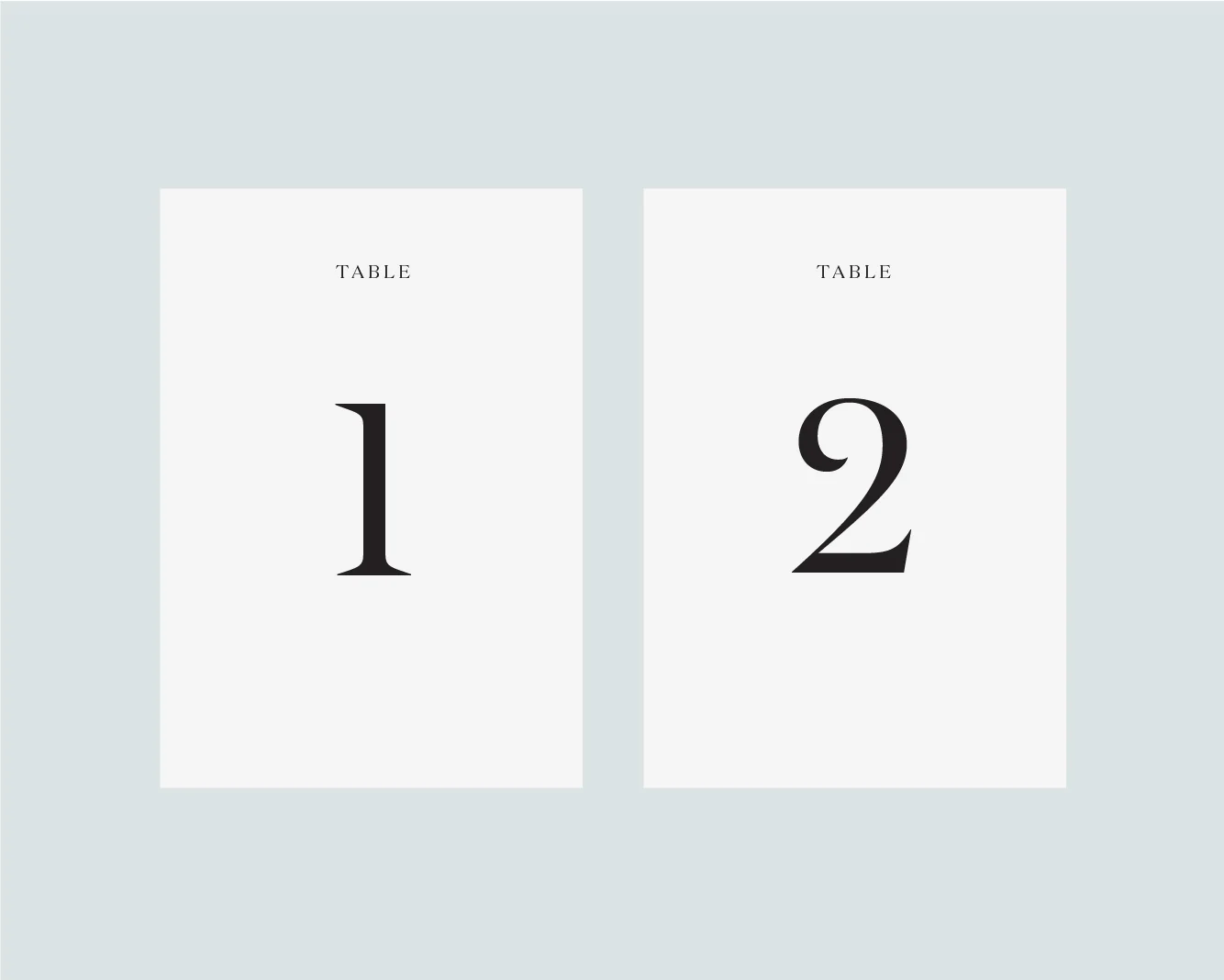 Table numbers - White A5