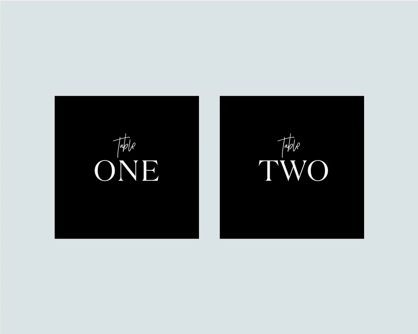 Table numbers - Black square
