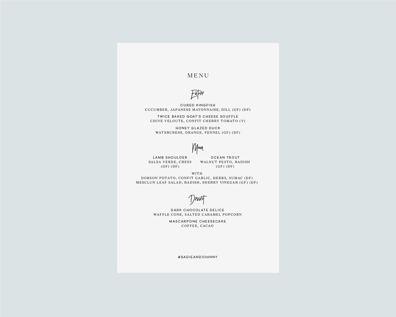 Menu back - A5